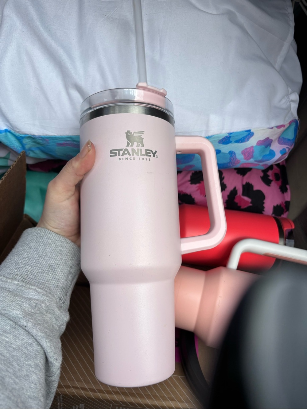 Stanley Pink Insulated Travel Tumbler with Handle